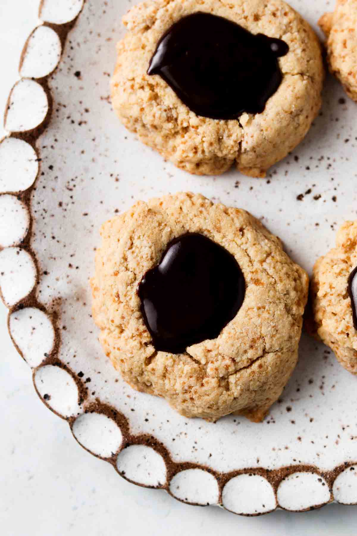 Chocolate Thumbprint Cookies - One Dozen