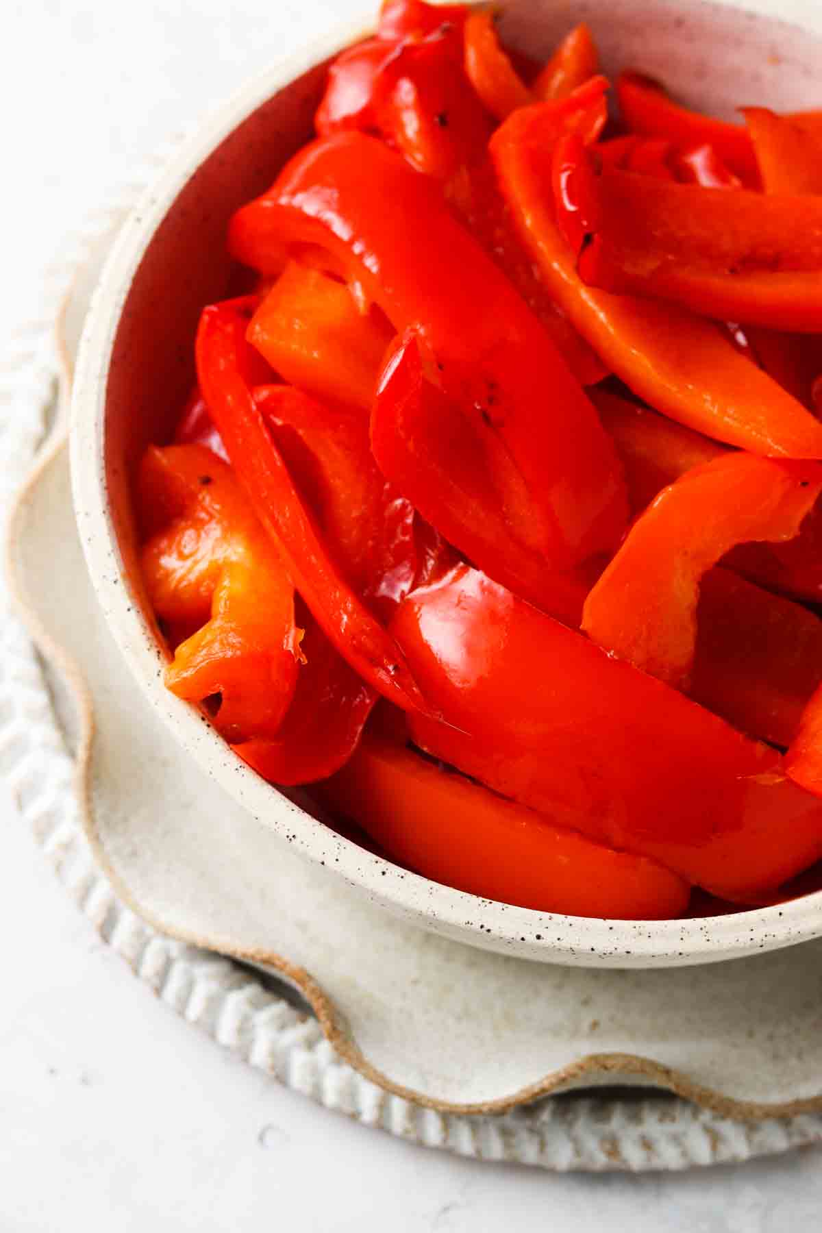 Container of Roasted Bell Peppers