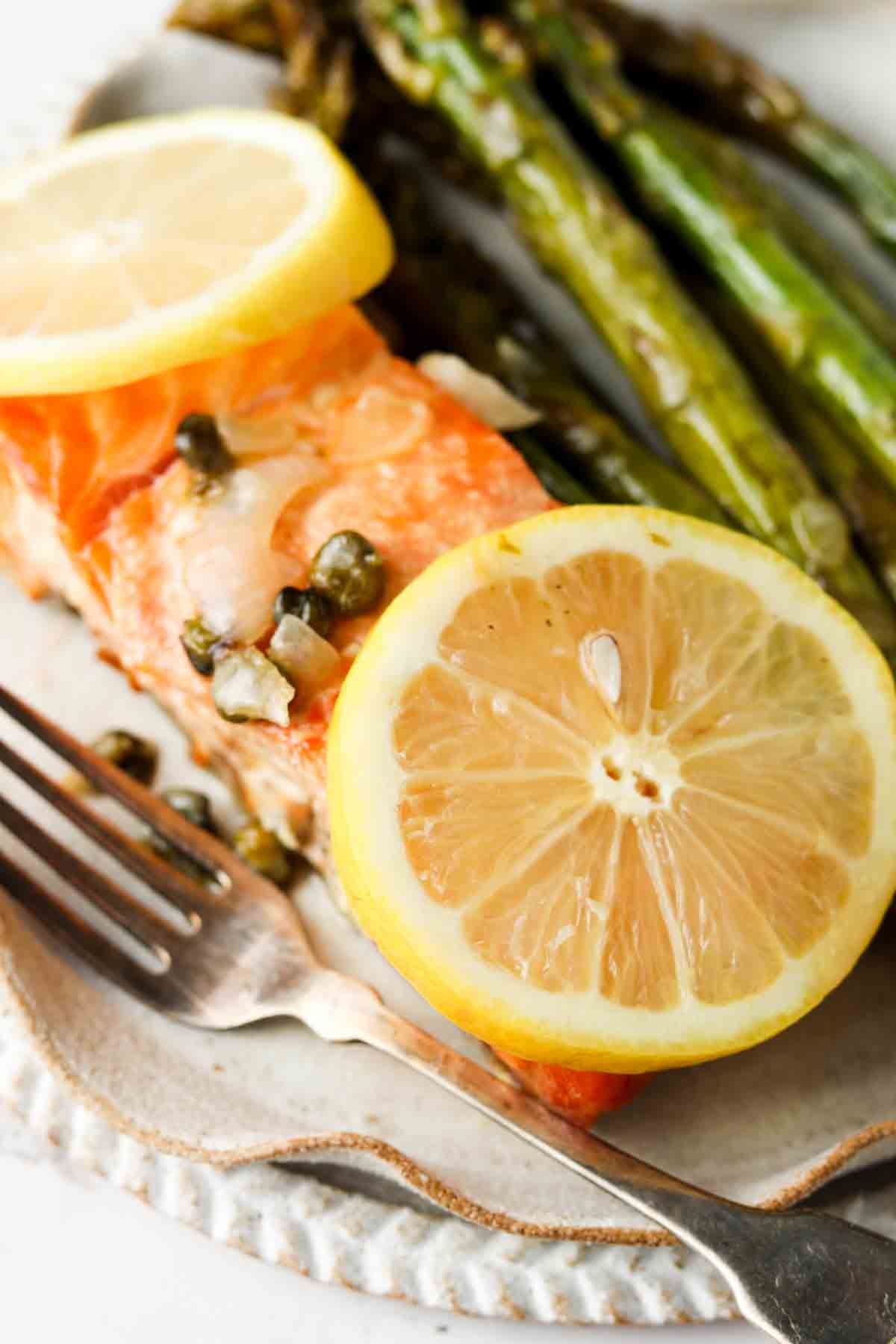 *PROTEIN AND SAUCE ONLY* Salmon Piccata - REGULAR Portion