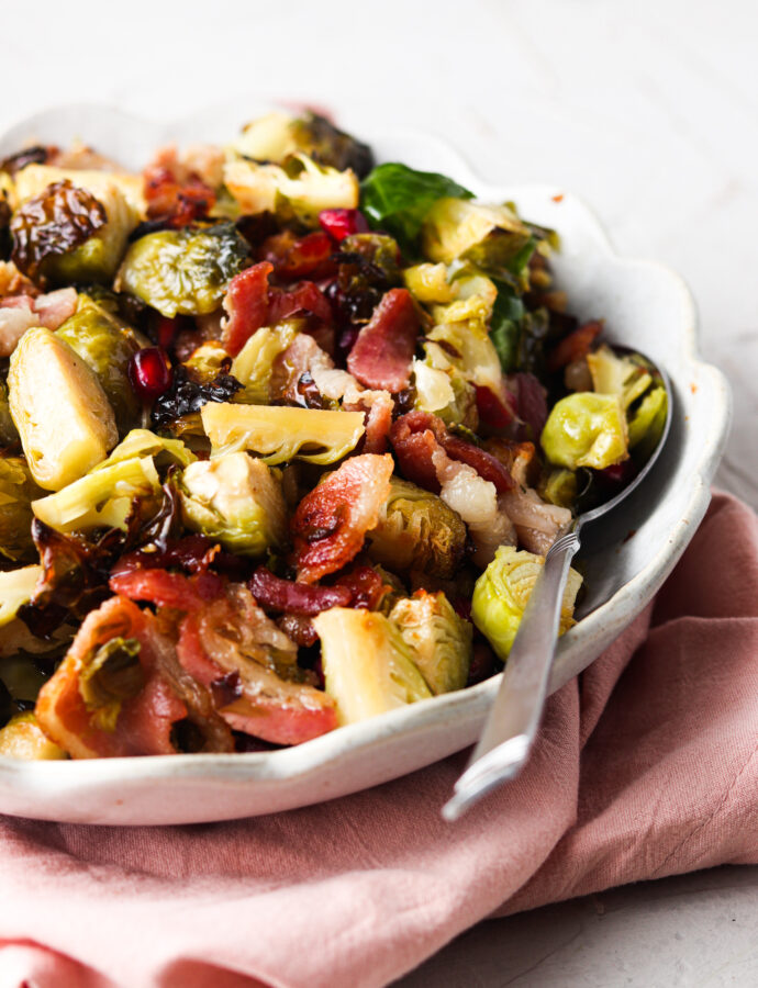 Individual Serving of Bacon Garlic Brussel Sprouts