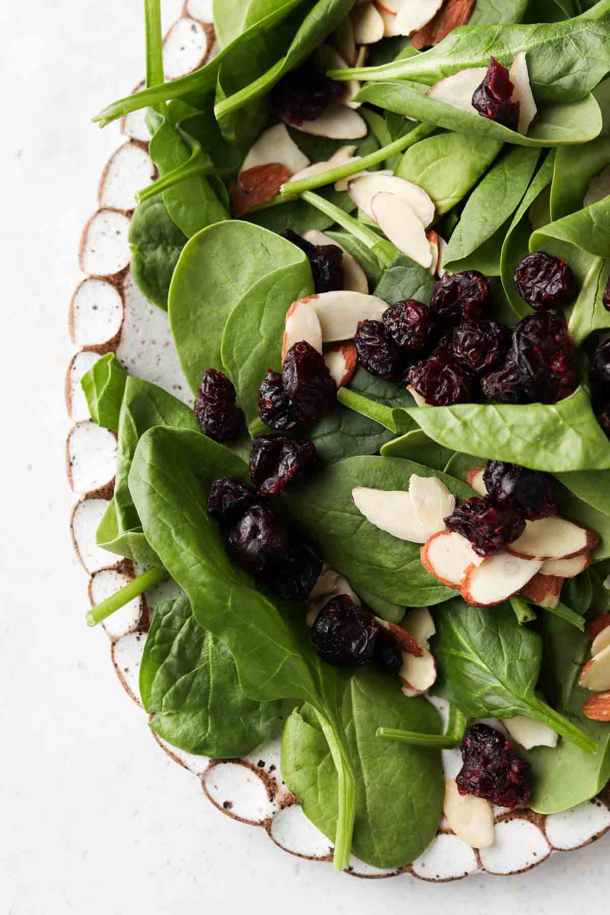 Cranberry Almond Spinach Salad