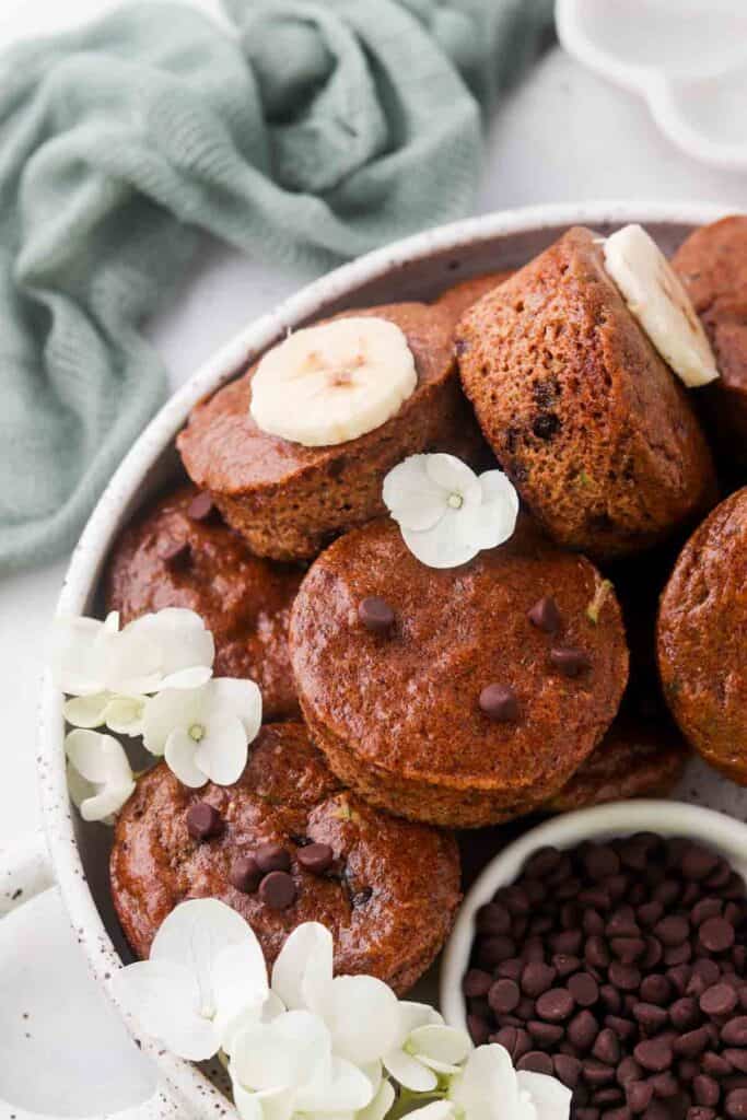 Flourless Zucchini Chocolate Chip Muffins - Half Dozen