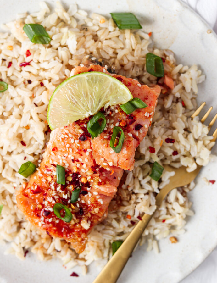 *PROTEIN & SAUCE ONLY* Honey Sriracha Salmon - REGULAR Portion