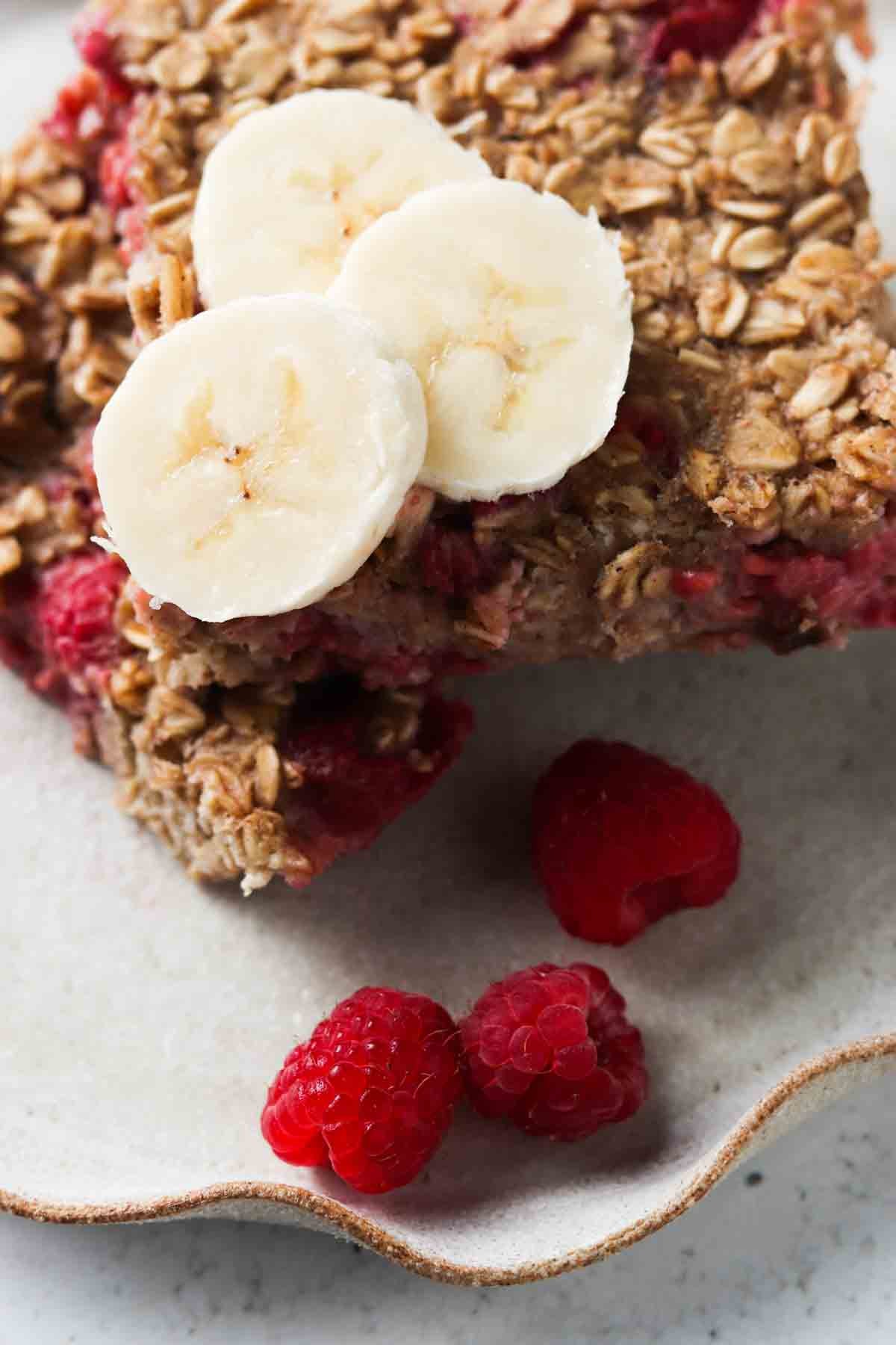 Raspberry Banana Oat Bars